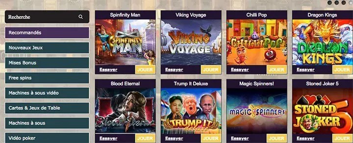 Search and play your favourite video slots at MrJames